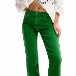 Desigual Green High Rise Flare Jeans Size 8